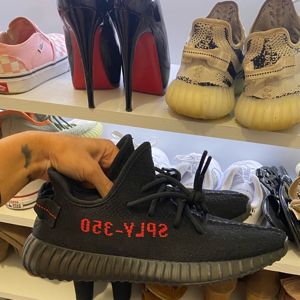 The adidas Yeezy 350 V2 Black Red size 8. OBO